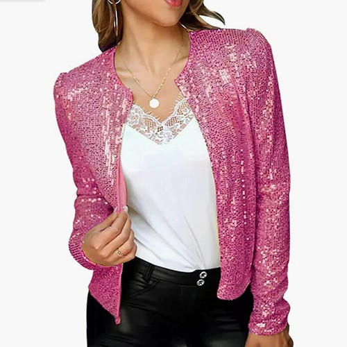 Women sequin coat short - uk,
