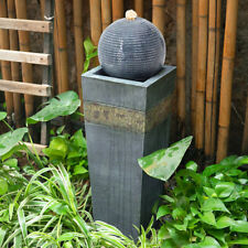Water Feature Mains Powered Fountain With LED Lights Outdoor Garden Waterfall UK