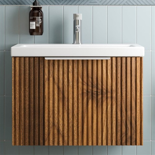 Fluted 600mm bathroom vanity - fluted,