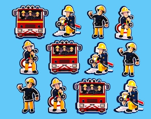 Fireman sam cupcake toppers - fireman,