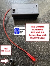 Flashing Dummy Red LED Security Light Alarm Car Bell Box AA Battery with holder