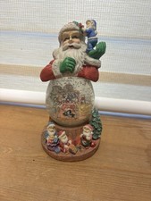 Vintage Santa Reading A Christmas Story To His Elves Christmas Snow Globe