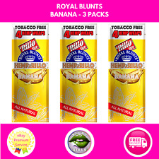 Royal Blunts Banana Flavour 3 Packs Rillo Size Tobacco Free TRACKED POSTAGE