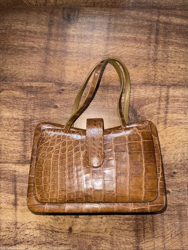 Vintage hand bag chestnut - hand,