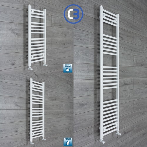 White heated towel rail - towel, 300mm