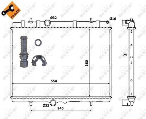 Nrf radiator for peugeot - radiator,