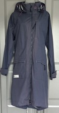 Lazy Jacks Navy 41” Length Full Zip Hood Raincoat NEVER WORN BUT SUN FADED XL/16