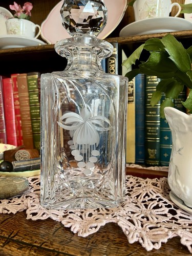 Lead crystal fuchsia decanter - lead,