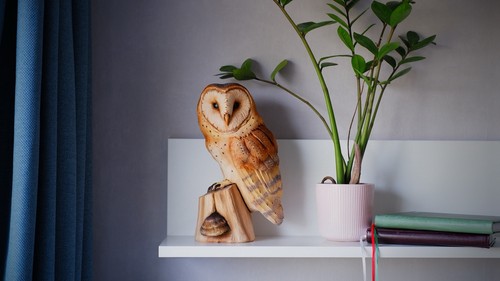 Barn owl wooden gift - barn,