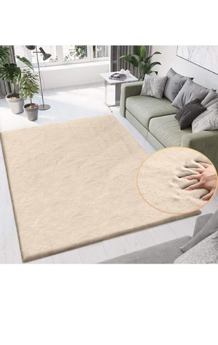 Large rabbit fur - rug, soft
