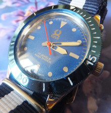 40mm Titus Diver Style Azure Blue Dial Watch -FHF Wind Up Mechanical Movement