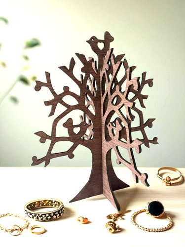 Wooden jewellery tree stand - jewellery,