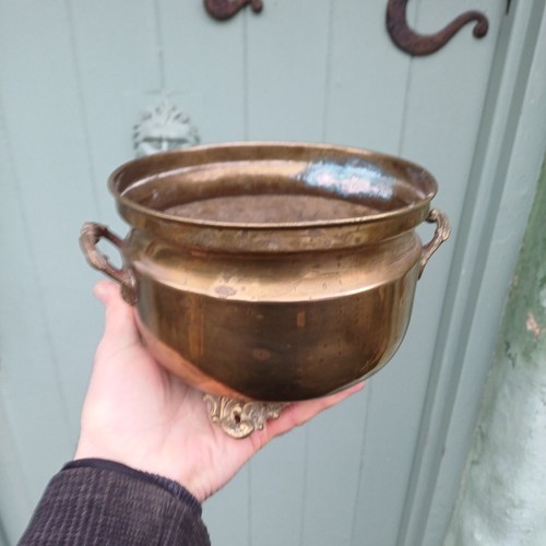 Vintage brass jardinière - brass,