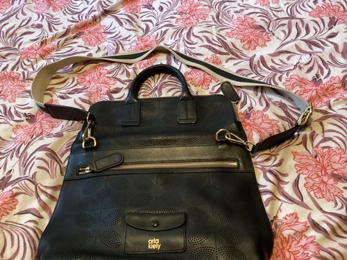 Orla kiely black leather large - orla,
