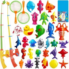 Magnetic Fishing Toys Game Set for Kids for Bath Time Pool Party with Pole Rod