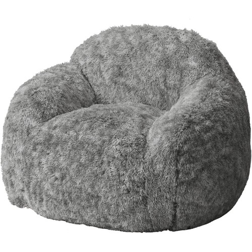 Large faux fur bean bag - bag, chair