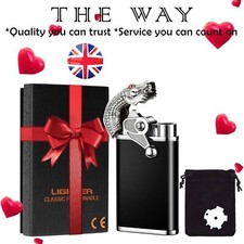 NEW CROCODILE DOUBLE FLAME WINDPROOF GAS LIGHTER WITH GIFT BOX