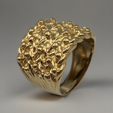 9ct Yellow Gold on Silver Mens Heavy Keeper Ring Size V