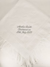 Personalised Christening Blanket, Baby Portuguese Shawl, Baptism Namesake Gift