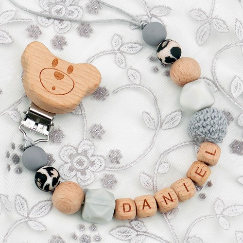Personalised name dummy - personalised, clip