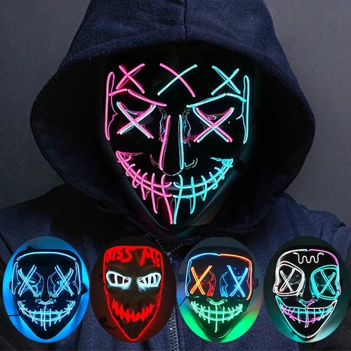 Halloween purge led neon mask - purge,