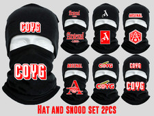 Arsenal Black Football Snood & Beanie Hat Set Winter Neck Warmer Secret Santa