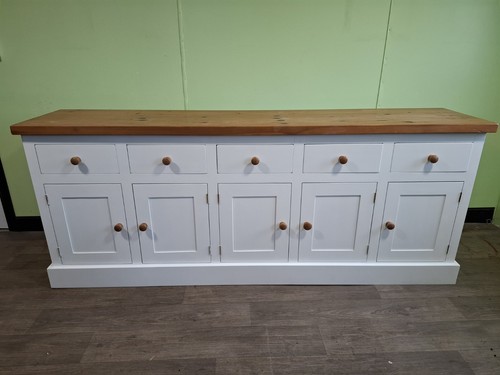 Long pine painted sideboard - painted,