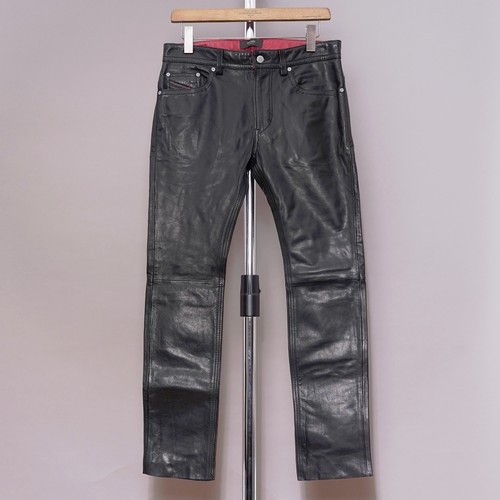 Diesel leather jeans - jeans, mens