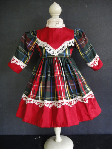 Silk tartan dress - dress, vintage