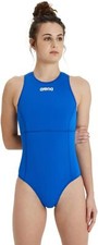 Arena Women's Team Swimsuit Waterpolo Solid One Piece, Blue, 46
