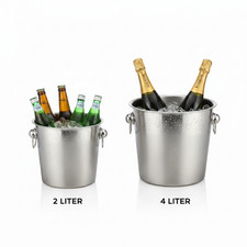 Stainless Steel Ice Bucket with Ice Tongs Wine Cooler Beer Cool Champagne Party