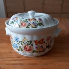 Vintage Aynsley HyStyle Cottage Garden Oven To Tableware Casserole Pot With Lid