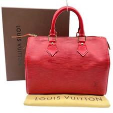 Auth Louis Vuitton Epi Speedy 25 Castilian Red M43017 Handbag W/B/D NS100526