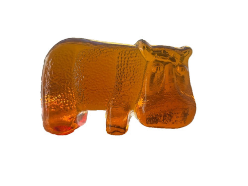 Kosta boda amber glass hippo - boda,