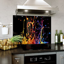 Glass Splashback Kitchen Tile Cooker Panel ANY SIZE Splash Colourful Paint 0317