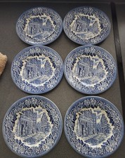 6 x English Ironstone Side Plates - Dickens Series - WM Mellor - Tableware