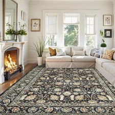Boho Rugs Area Rug Vintage Rug Traditional Floral Carpet Living Room Dining Room