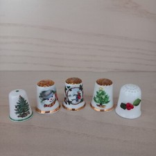 Vintage Christmas Thimbles x 5-1 x Coalport 1x Spode