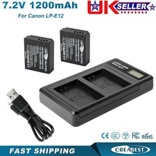 2x LP-E12 Battery+Charger For