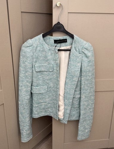 Zara woman blue boucle blazer - zara,