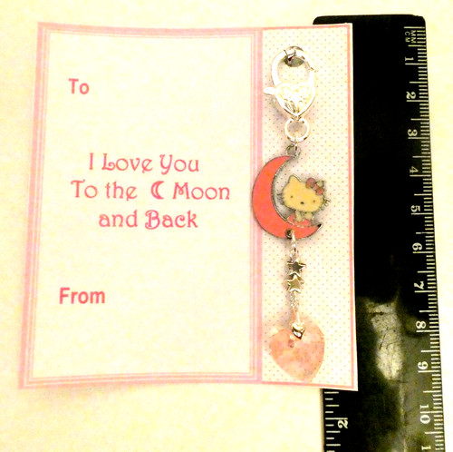 Pink heart bag charm - pink,