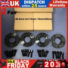 5x112 66.6 Forged Hubcentric Wheel Spacers For Audi A5 2007-On 2x15mm, 2x20mm