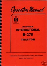 International "B-275" Tractor Operator Manual