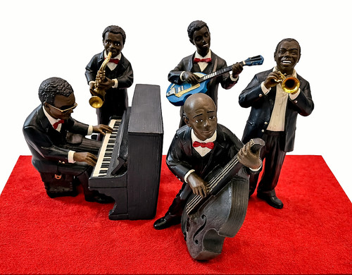 Realistic all black jazz band - realistic,