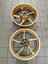 YAMAHA R1 4C8 5VY 14B FRONT AND REAR WHEELS GOLD 2004-2014 LG08 