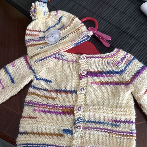 Hand knitted new born - hand, matching