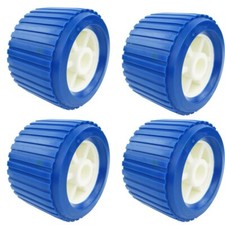 4PCS Boat Trailer Roller Marine Dinghy Ribbed Wobble Rollers 19mm Bore 110*75MM