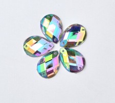 TEARDROP/PEAR CRYSTAL AB Flatback Rhinestones Sew On Strass   8 *13 MM -50 Piece