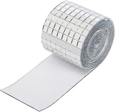 2XSelf-Adhesive 3200 Pieces Glass Mirror Mosaic Tiles Small Square Mirror Tiles