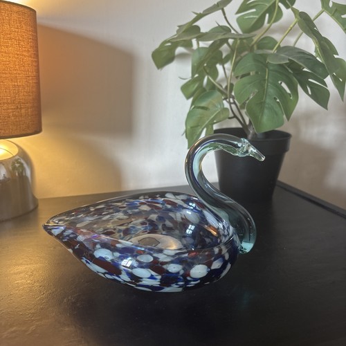 Dish art glass swan murano - art,